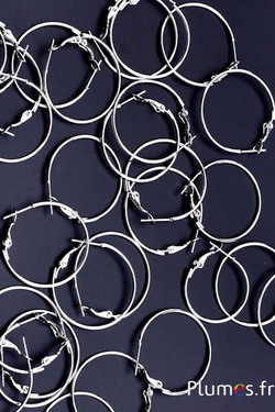 Supports pour boucles d'oreilles - diam. 30 mm - argenté